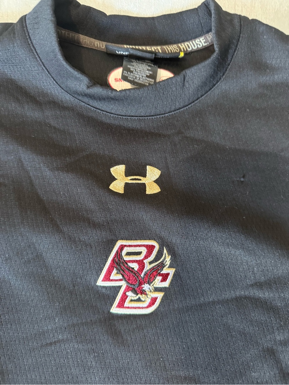 Under Armour Black Long Sleeve Performance Shirt with Boston College Logo